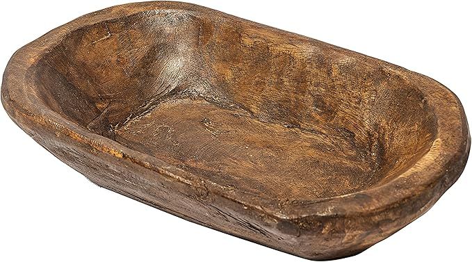 MAINEVENT Decorative Bowl Home Decor 10 Inch, Wooden Dough Bowl Decor, Wooden Bowl Decor, Wood Bo... | Amazon (US)