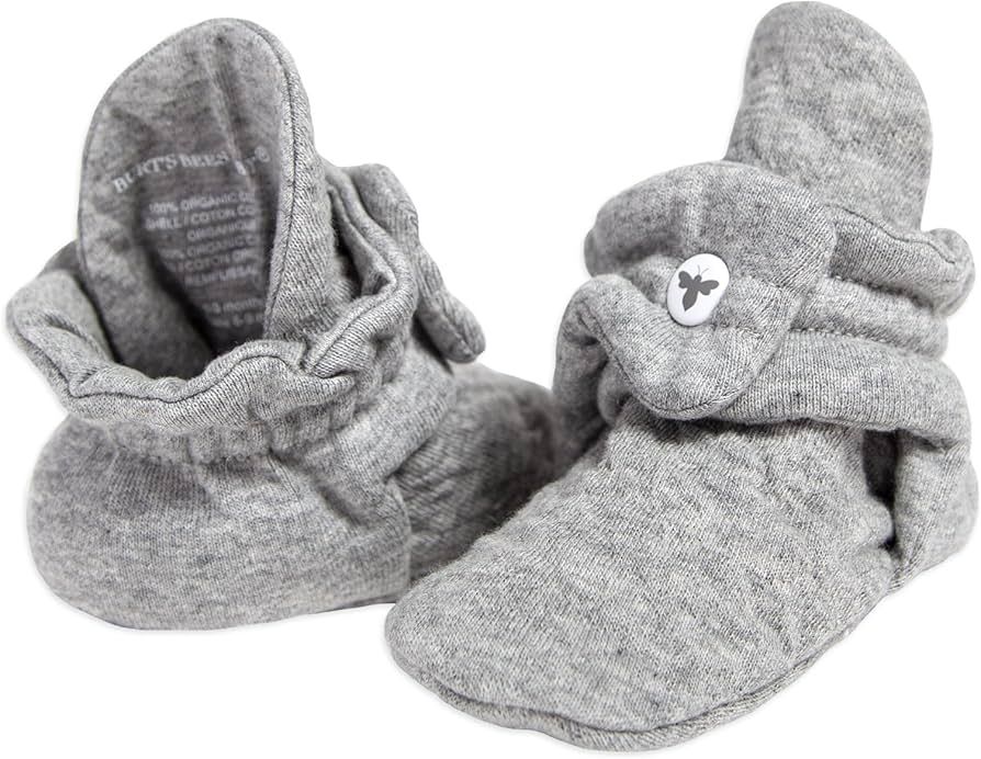 Burt's Bees Baby Unisex Baby - Baby Booties, Organic Cotton Adjustable Infant Shoes Slipper Sock | Amazon (US)