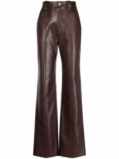 faux-leather high-waisted trousers | Farfetch Global