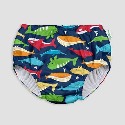 i play by green sprouts Baby Boys' Pull-up Swimsuit Diaper - Navy Whale League | Target