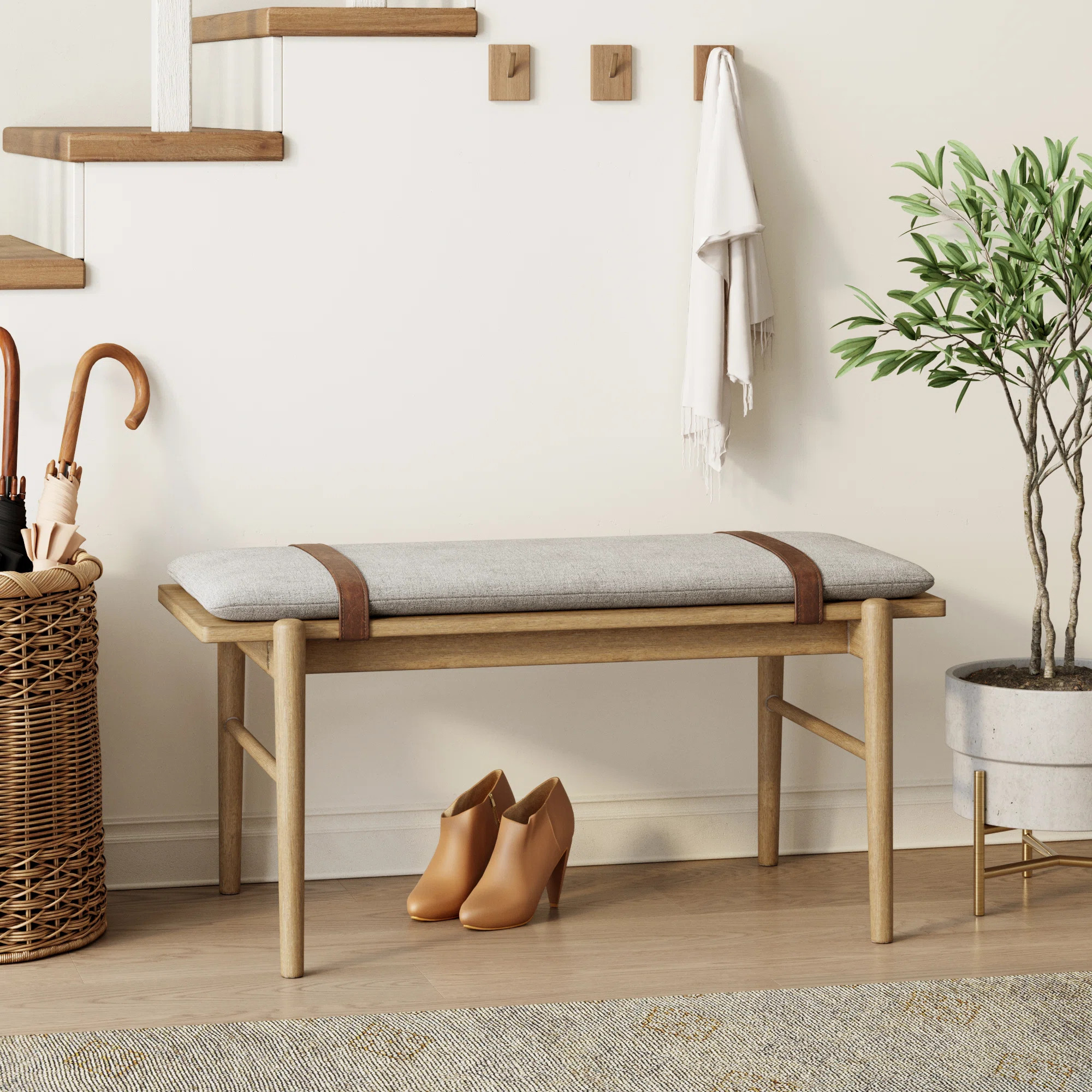 Wade Logan® Polyester Upholstered Bench & Reviews | Wayfair | Wayfair North America
