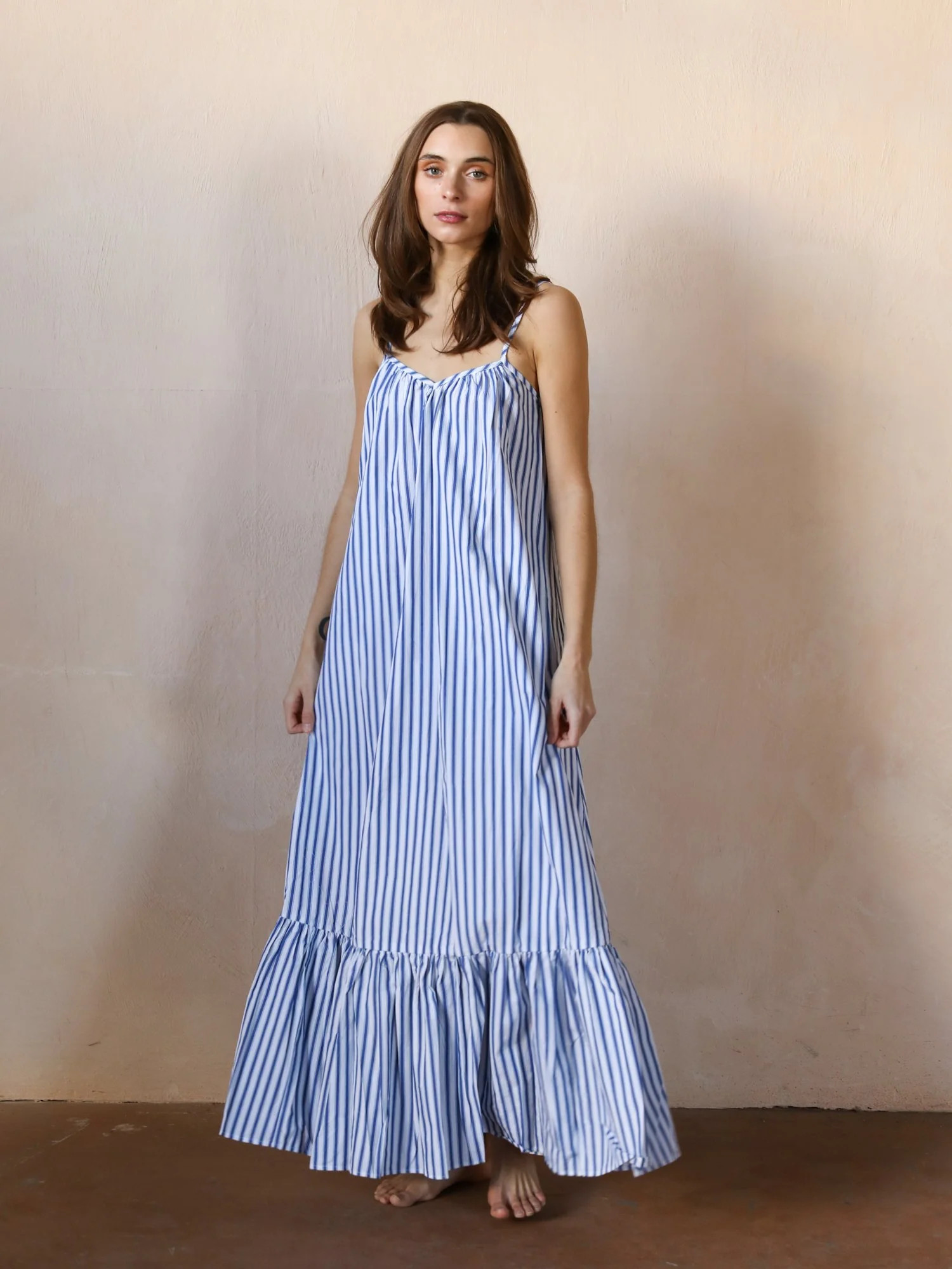 Shop Mille - Sienna Maxi Dress in Blue Stripe | Mille