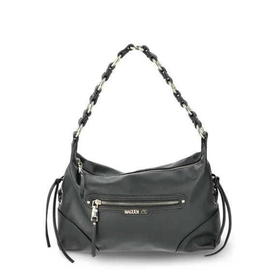Madden NYC Women's Grommet Shoulder Handbag, Black - Walmart.com | Walmart (US)