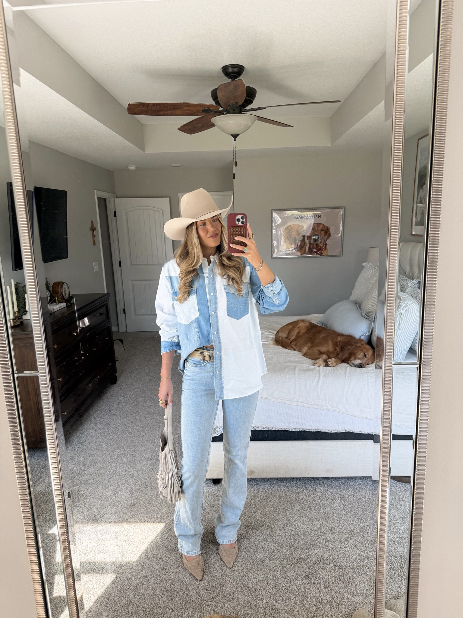 size XXL in denim top, 26/36 in jeans, i can’t link hat so linking similar :) 

#LTKFestival #LTKootd #LTKTall