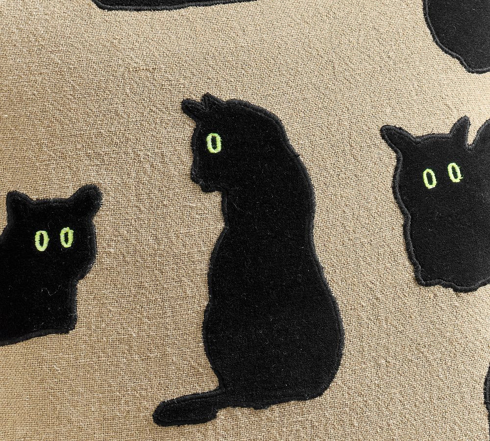 Spooky Cat Applique Pillow Cover | Pottery Barn (US)