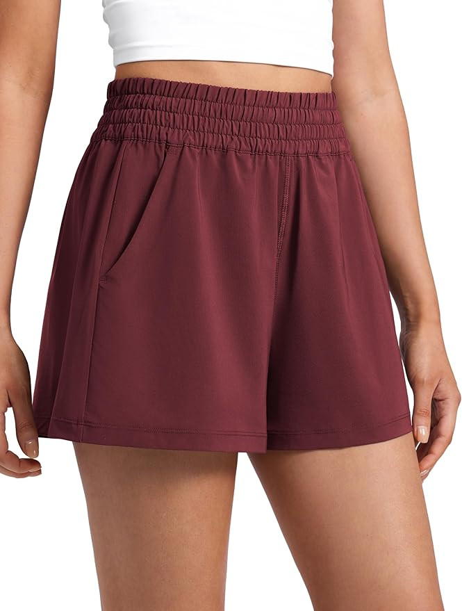 CRZ YOGA Linerless Relaxed Casual Shorts for Women 3" - High Waisted for Lounge Athletic Golf wit... | Amazon (US)