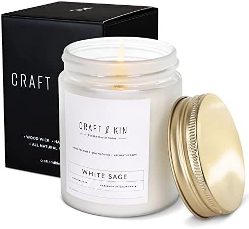 White Sage Candle | Sage Candles for Cleansing House | Wood Wicked Candles | 8 oz 45 Hour Burn, S... | Amazon (US)