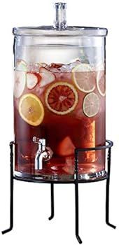 Beverage Dispenser W/ Stand Cold Glass Drink Container- 2.5 Gallon Capacity Jug, Leak-Proof Acrylic  | Amazon (US)