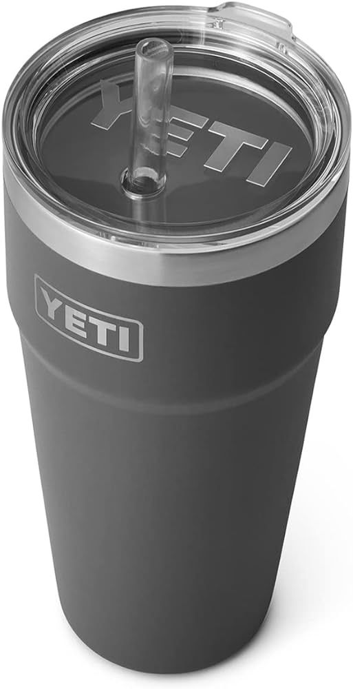 YETI Rambler 26 oz Straw Cup, Vacuum Insulated, Stainless Steel with Straw Lid, Charcoal | Amazon (US)