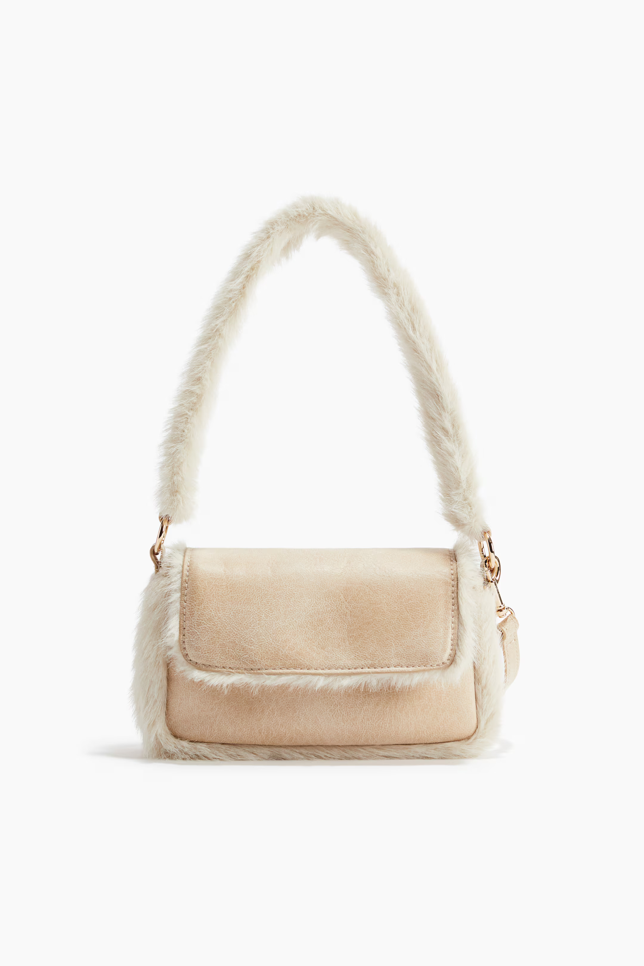 Fluffy-Trim Crossbody Bag - Light beige - Ladies | H&M US | H&M (US + CA)