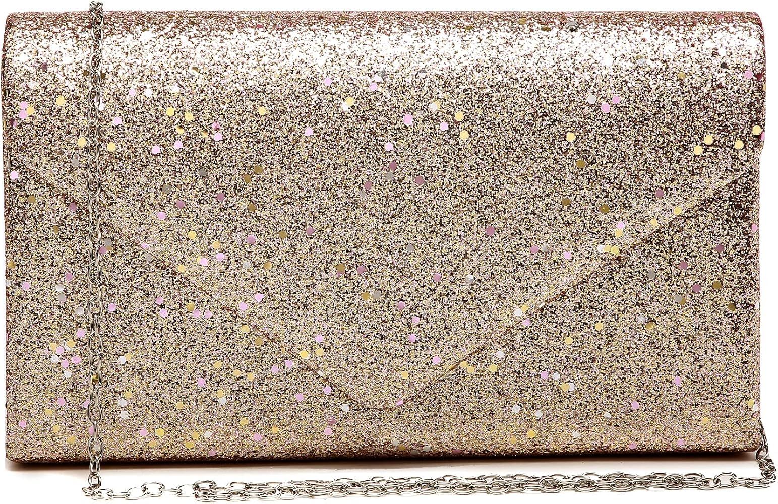 Women Glistening Evening Clutch Bags Formal Party Clutches Wedding Purses Cocktail Prom Clutches | Amazon (US)