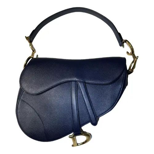 Saddle leather handbag Dior Navy in Leather - 40647605 | Vestiaire Collective (Global)