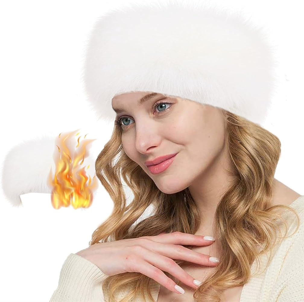 Loritta Womens Winter Headbands Faux Fur Headband Elastic Ear Warmers Furry Ear Muffs | Amazon (US)