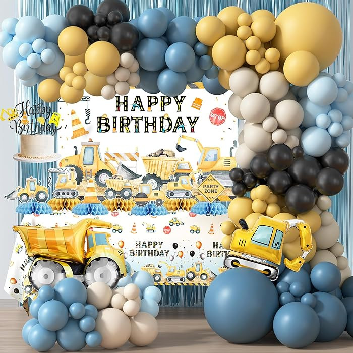 Construction Birthday Party Supplies, Construction Birthday Decorations, Dump Truck Party Decor, ... | Amazon (US)