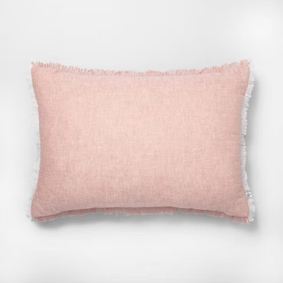Raw Edge Throw Pillow Cross Dyed Rose Gold - Hearth & Hand™ with Magnolia | Target