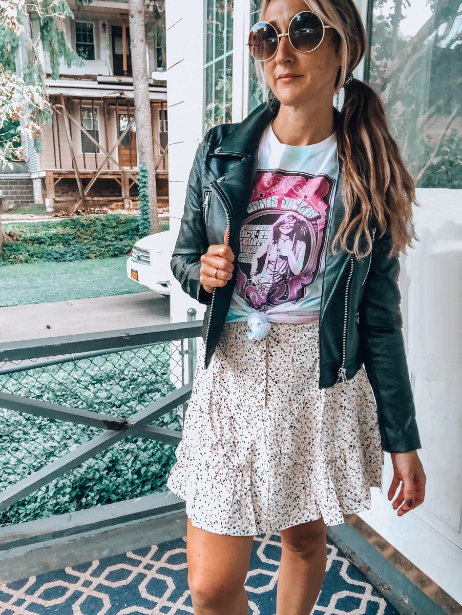 Out on the town leather jacket | The Barefoot Brunette Boutique