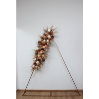 Boho Wedding Pampass Grass Orange Ivory Rust Flower Arch Arrangement Arbor Flowers Floral Archway Faux | Etsy (US)