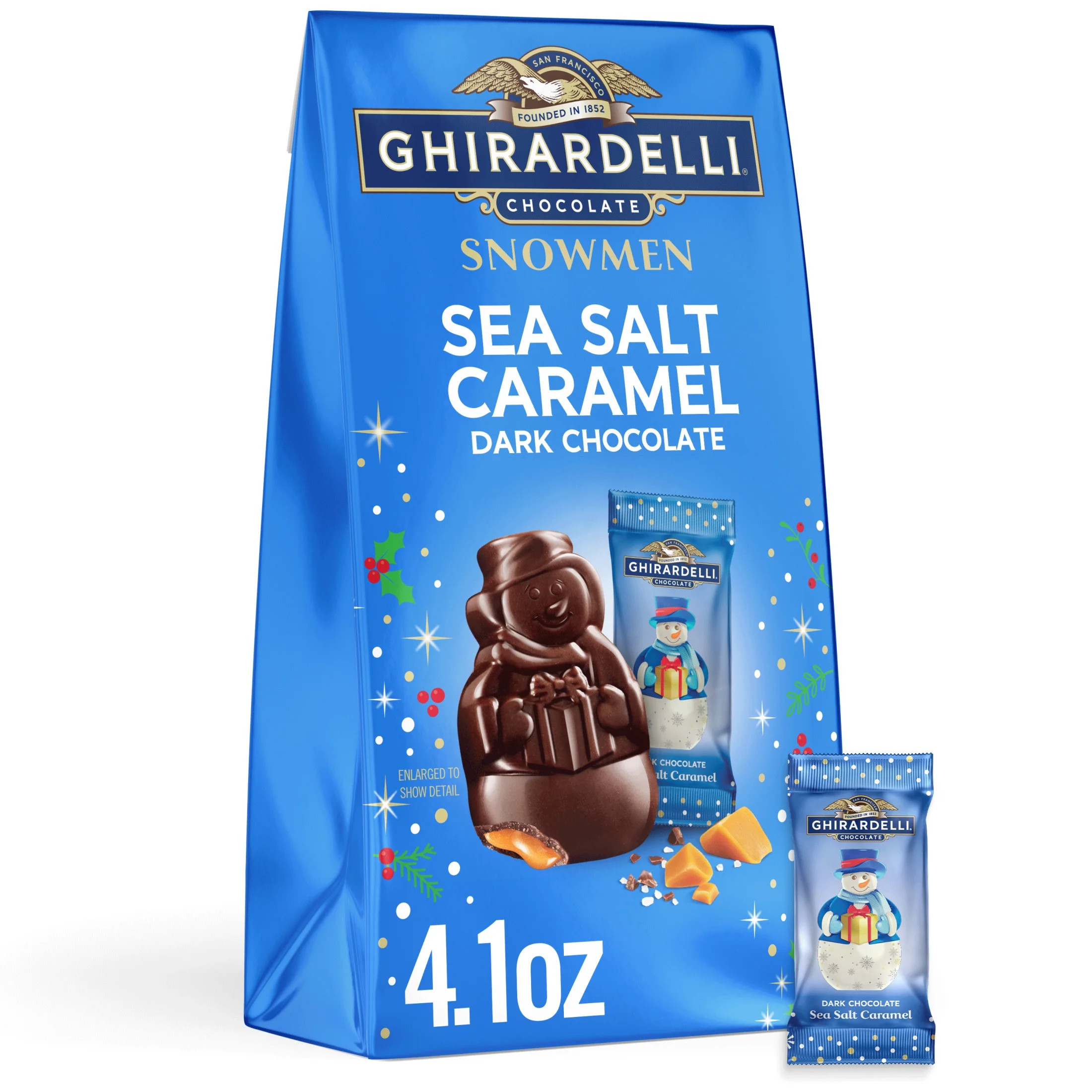 GHIRARDELLI Dark Chocolate Sea Salt Caramel Snowmen, 4.1 Oz Bag | Walmart (US)