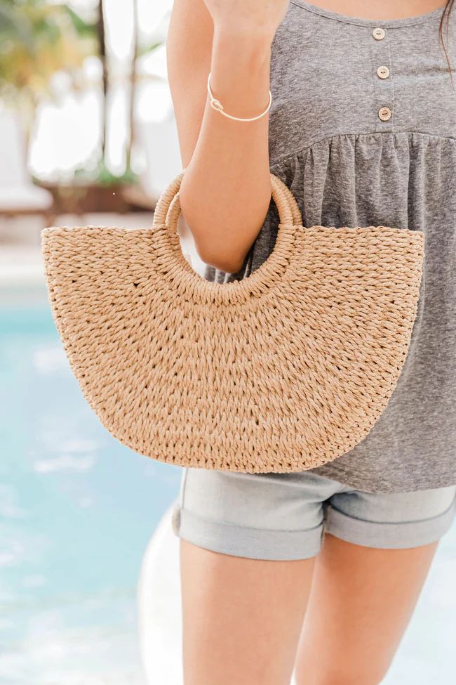 Getaway Plan Camel Straw Purse | The Pink Lily Boutique