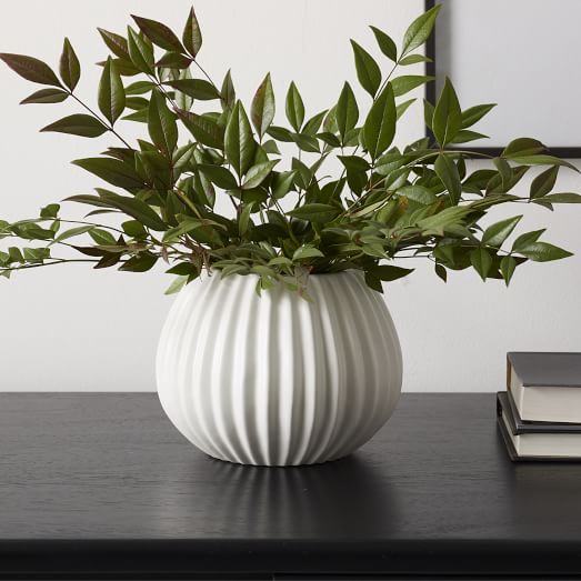 Sanibel White Textured Ceramic Vases | West Elm (US)