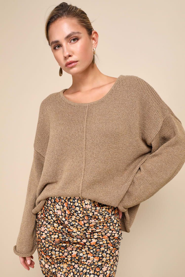 Cozy Essence Light Brown Oversized Pullover Sweater | Lulus