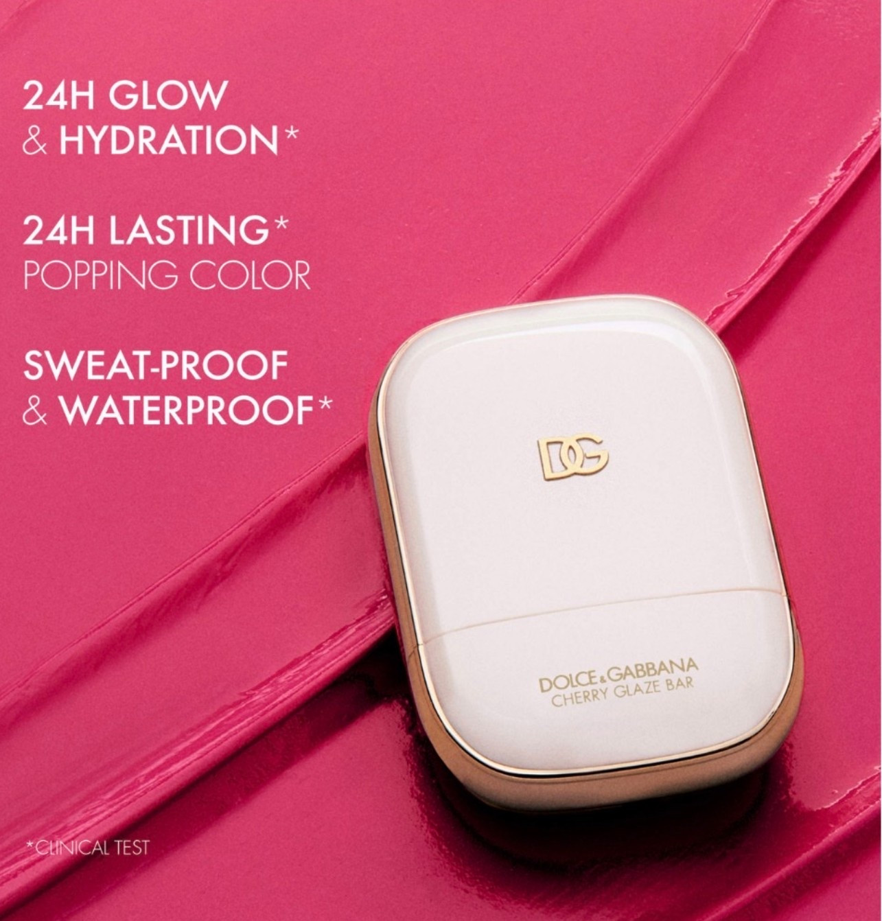 Dolce&Gabbana 
Cherry Glaze Bar 24H Lasting Glow & Waterproof Cream Blush Stick with Vegan Collagen

A cream blush stick designed to stamp, swipe, and glaze on the skin for a 3-D glossy pop of color.

#LTKBeauty #LTKTravel #LTKWorkwear
