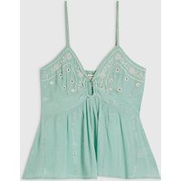 River Island Womens Blue Mirror Embroidered Cami | River Island UK & IE