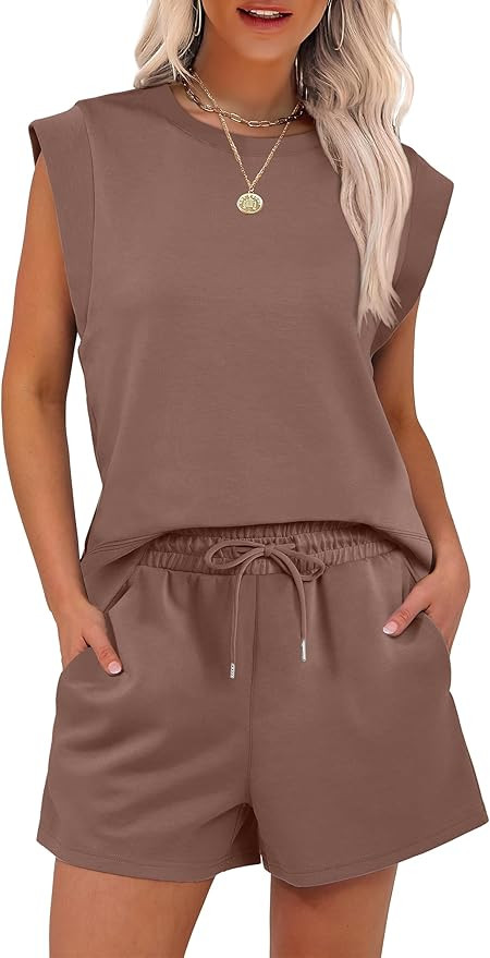 ANRABESS Two Piece Sets for Women 2025 Summer Short Lounge Set Casual Beach Vacation Outfits Spri... | Amazon (US)