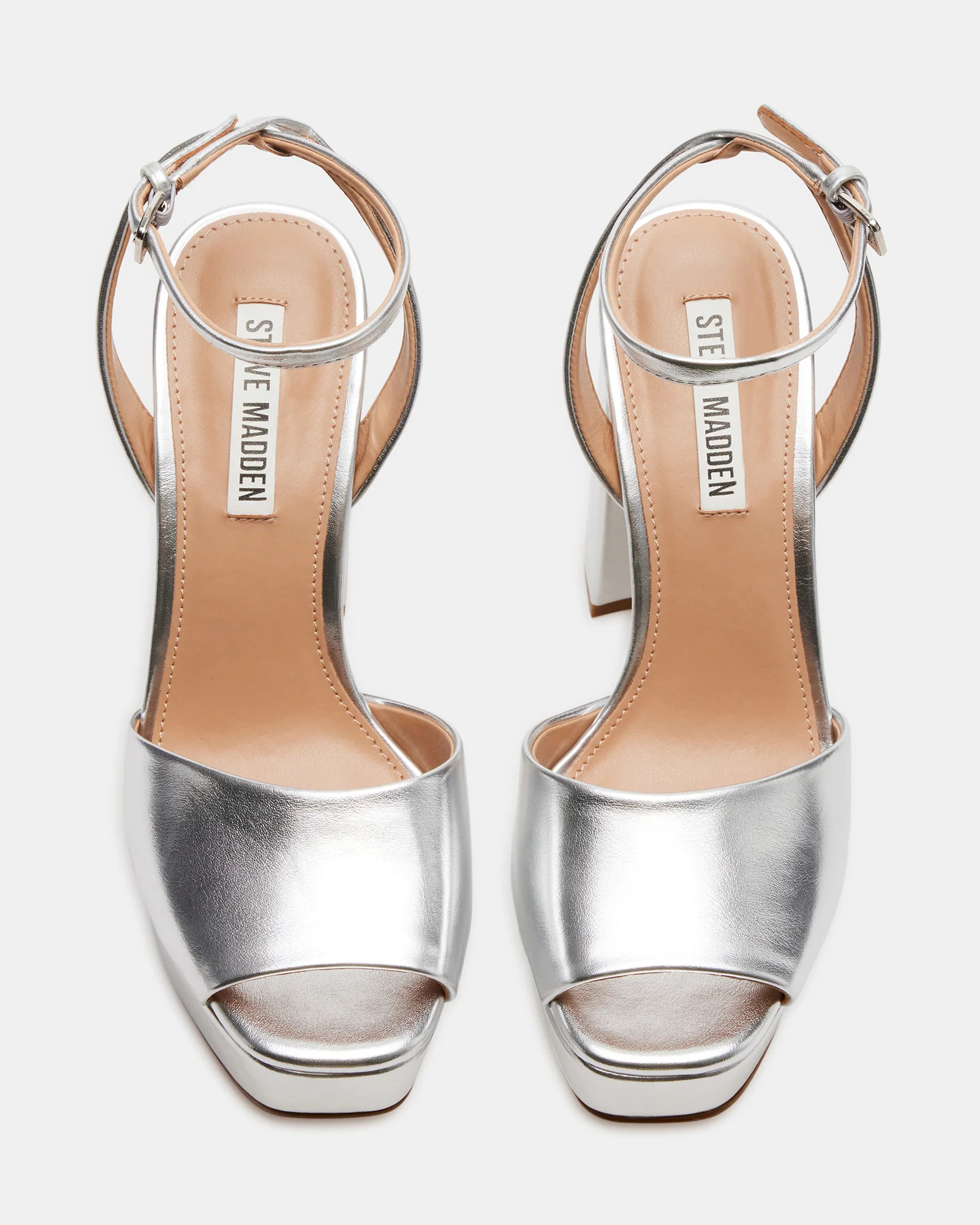 LOURDES Silver Metallic Platform Heel | Women's Heels | Steve Madden (US)