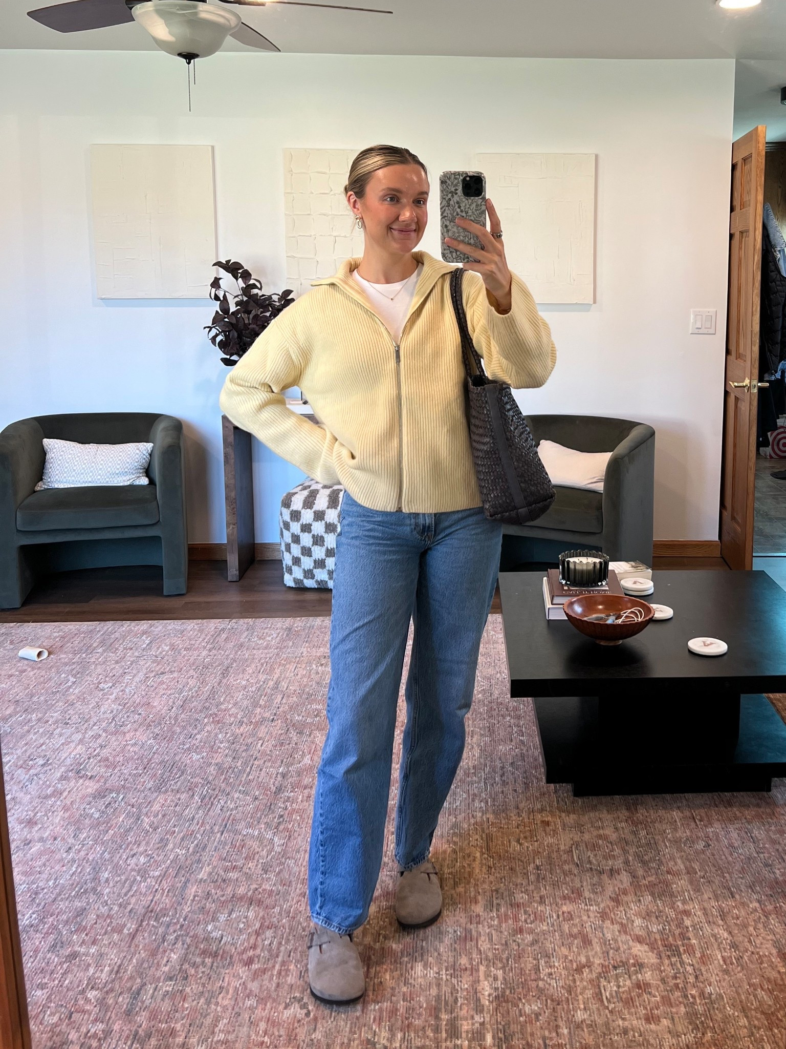 Butter yellow zip up sweater size small, Aritzia white t-shirt size small 

Casual outfit, fall style, fall fashion, silver jewelry, business casual, work wear #LTKFallSale

#LTKSeasonal #LTKWorkwear