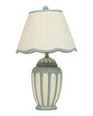 24.5 Scalloped Shade Painted Ceramic Table Lamp | TJ Maxx