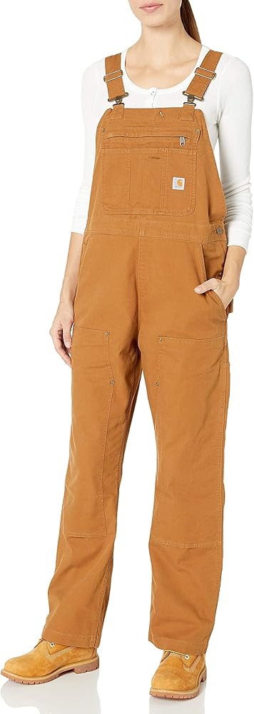 Carhartt womens Rugged Flex Loose Fit Canvas Bib Overall | Amazon (US)