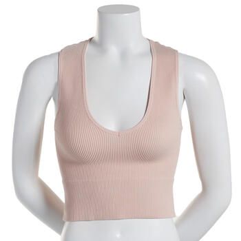 Juniors Poof! Solid Seamless V-Neck Ribbed Tank Top - Boscov's | Boscov's Department Stores