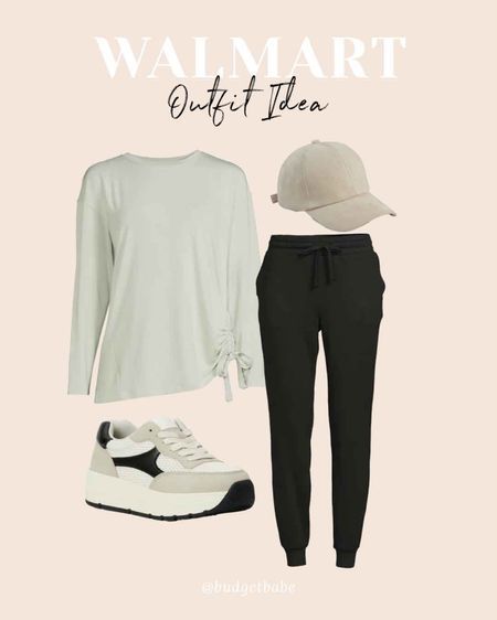 Walmart outfit idea athleisure joggers and retro sneakers #walmartpartner #walmart @walmartfashion @walmart #walmartfashion 

#LTKunder100 #LTKstyletip #LTKunder50