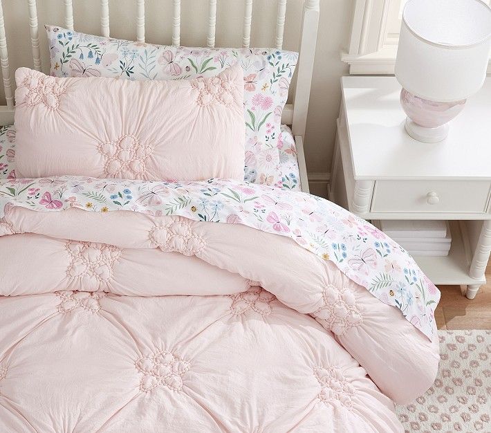 Textural Floral Comforter & Shams | Pottery Barn Kids