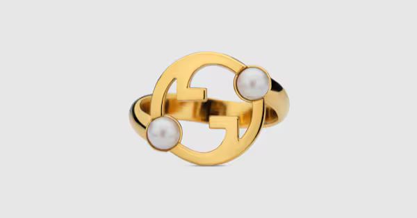 Gucci Blondie cut-out ring with pearl | Gucci (US)