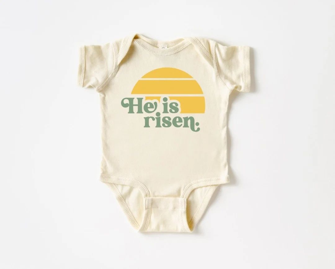 He Is Risen, Baby Bodysuit, Baby Easter Outfit, Baby Easter Shirt, Baby's 1st Easter, Spring Baby... | Etsy (US)