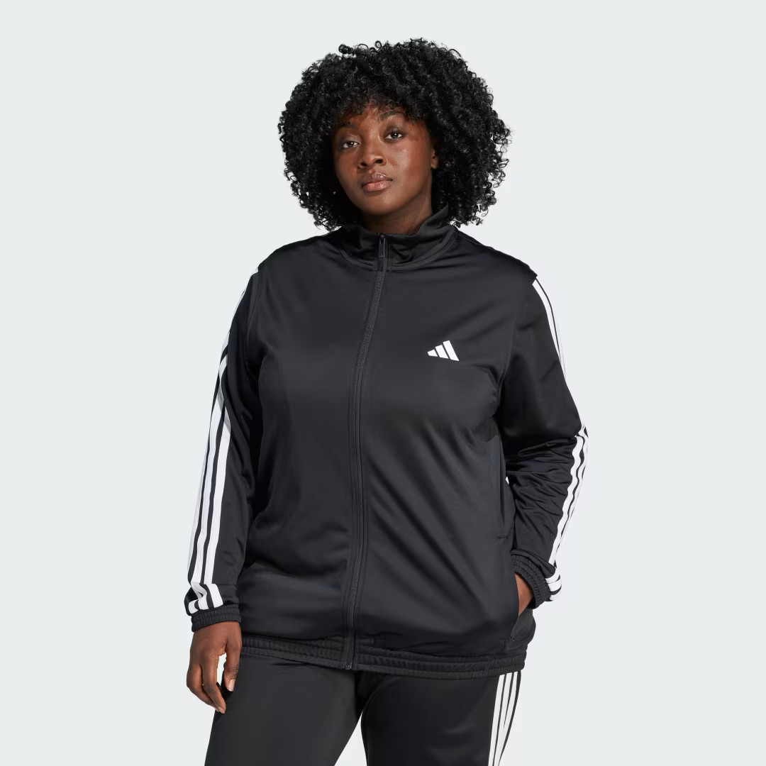 Tricot 3-Stripes Track Jacket (Plus Size) Black 1X - Womens Originals Jackets | adidas (US)