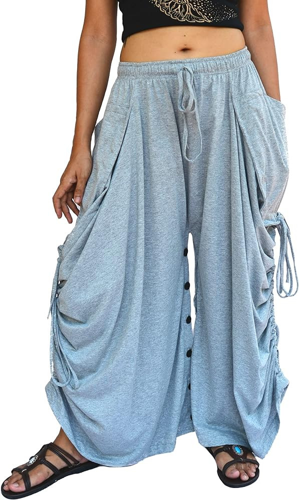 Sakoonee Women's Harem Pants Palazzo Dhoti Pants Lounge Trousers, Convertible to a Skirt 2 Pocket... | Amazon (US)