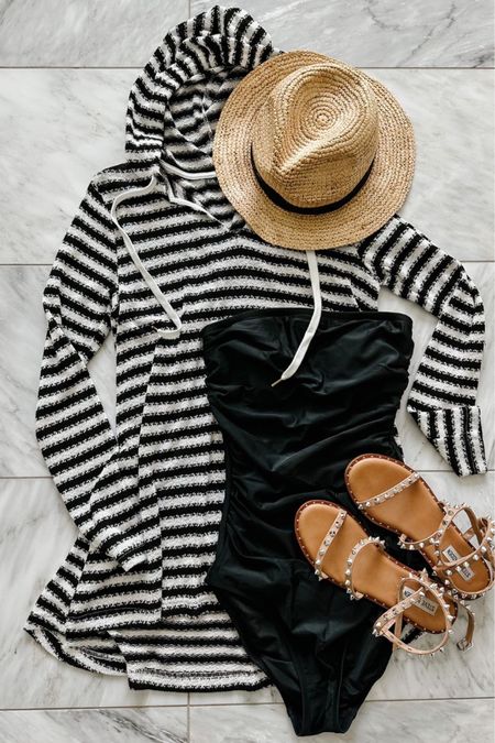 This hoodie tunic cover up is from last year and it’s back in stock! You loved it last year – it was a best seller of the summer. I have it in XS.

Beach vacation outfit idea. Resort wear  

#LTKunder100 #LTKswim #LTKtravel