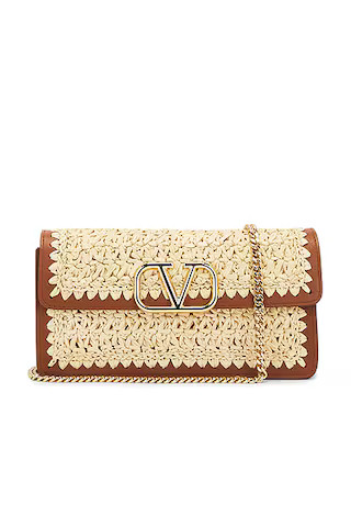 V Logo Signature Strap Wallet | FWRD 
