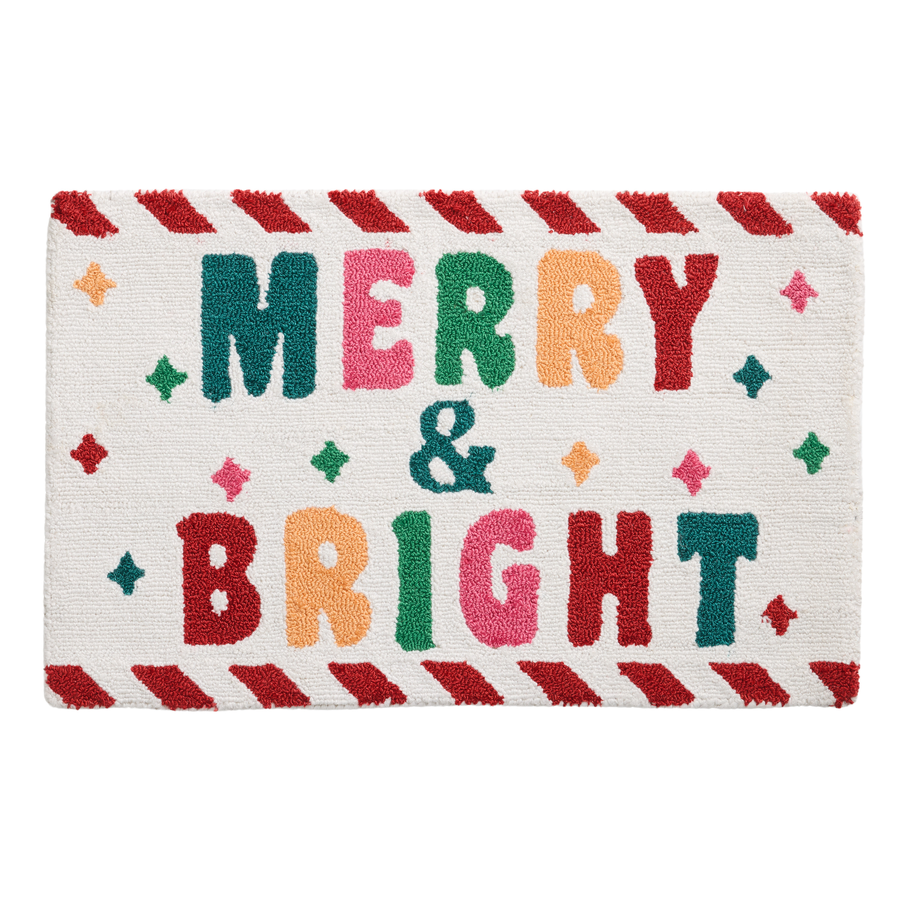 Merry and Bright Hand Hooked Recycled Indoor Outdoor Rug | World Market