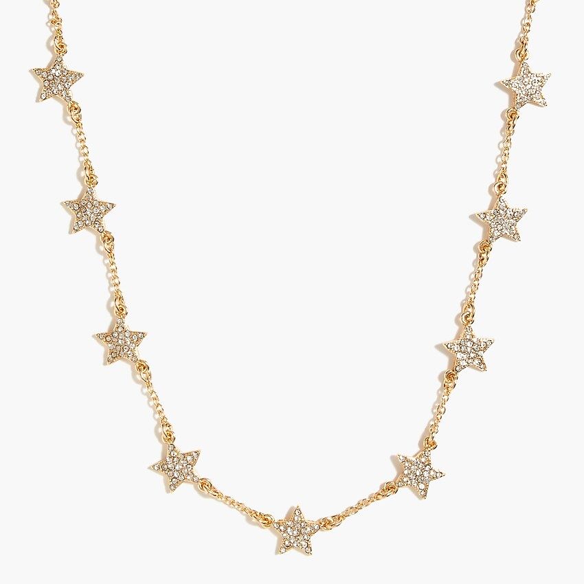 Pavé crystal star charm chain necklace | J.Crew Factory