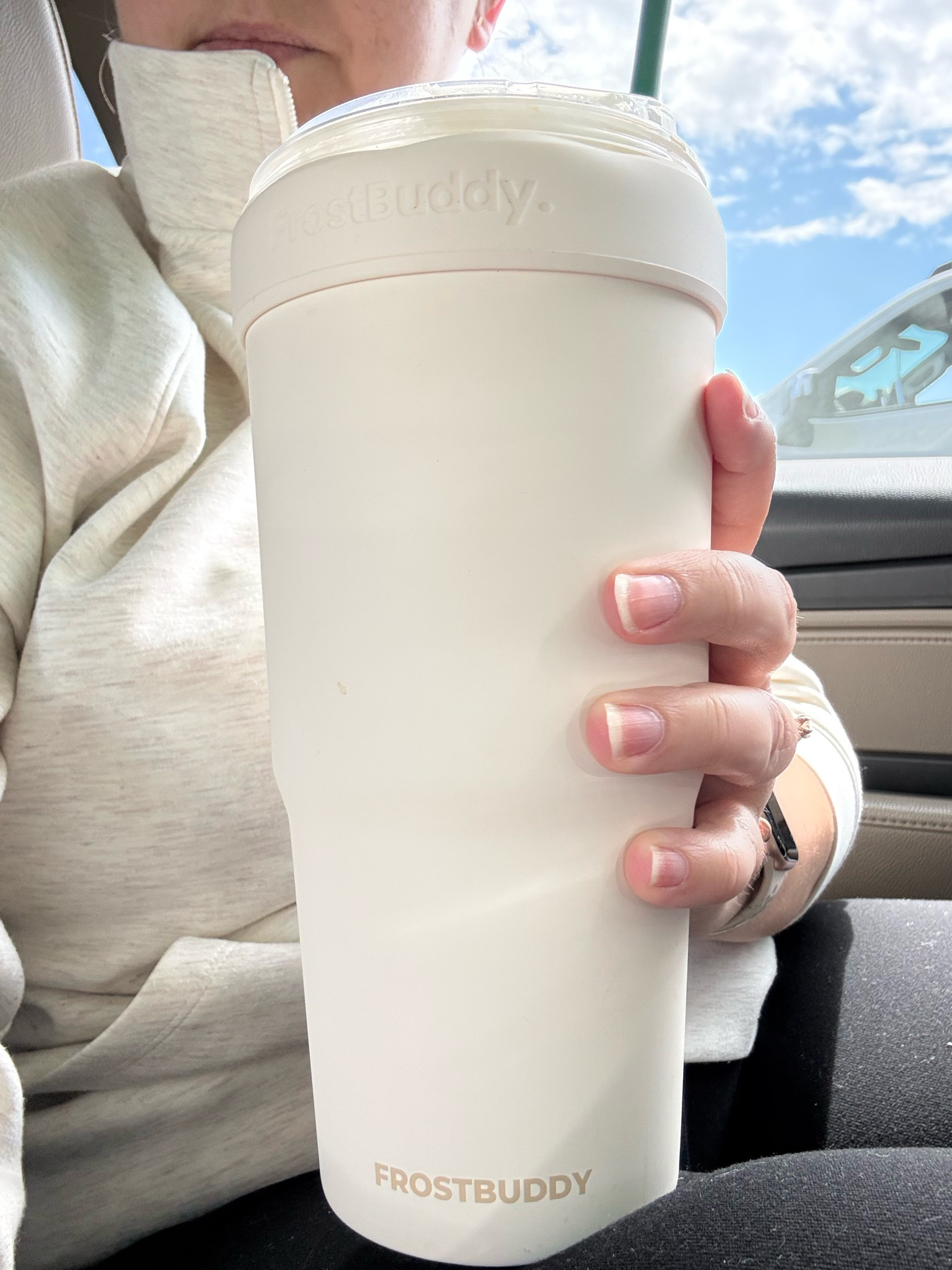 I will continue to recommend this thing all summer long. Whether it's iced coffee, soda, or sparkling water, my Frost Buddy keeps drinks cold for hours and hours. As someone who regularly forgets where she set down her drink, this means I can come back later and still enjoy it without melted ice watering everything down.

#LTKdayinmylife #LTKHome #LTKmomlife