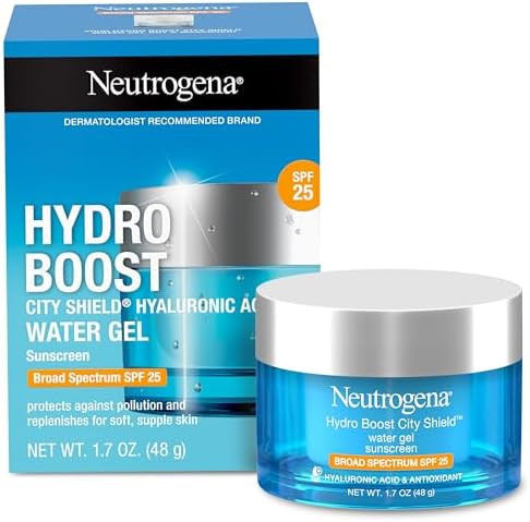 Neutrogena Hydro Boost City Shield Water Gel Face Moisturizer with Broad Spectrum SPF 25, Hydrati... | Amazon (US)