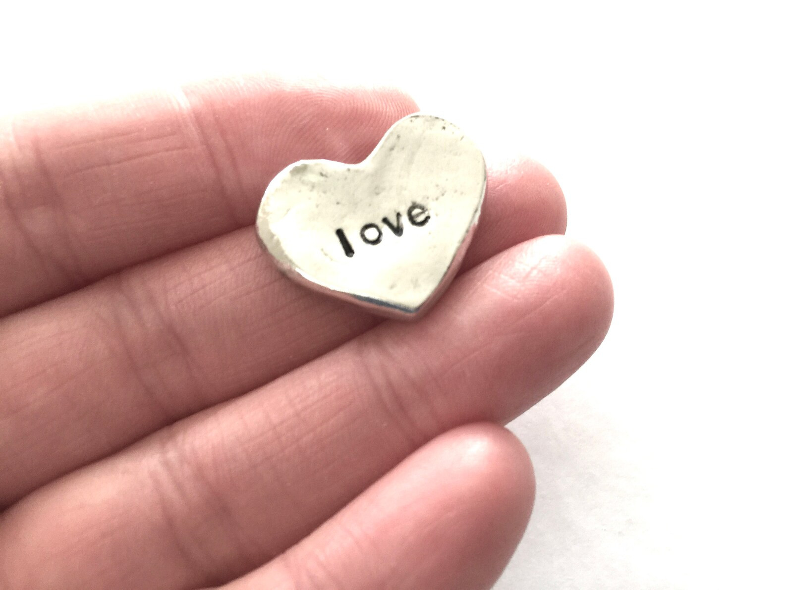 Word of the Year Pewter Heart Talisman Hand Stamped Mantra One - Etsy | Etsy (US)