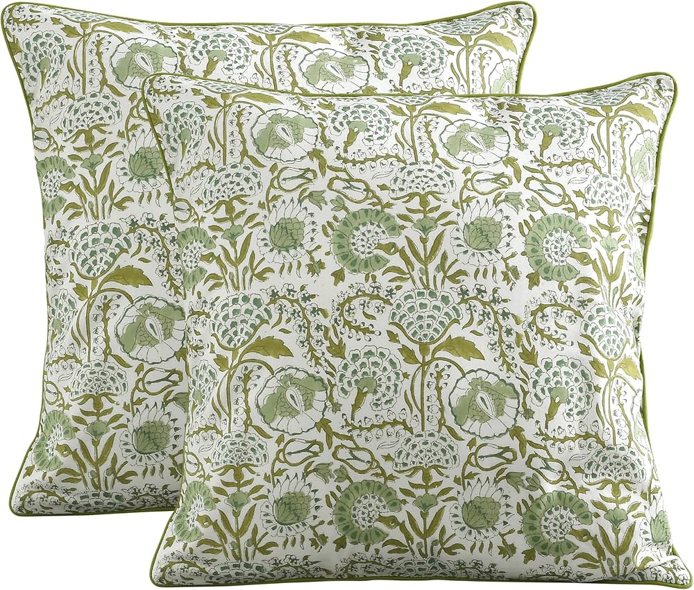 CPC Throw Pillow Covers for Couch, 20x20 Decorative Couch Pillows for Living Room, 100% Cotton Bo... | Amazon (US)