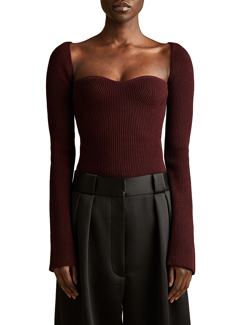 Maddy Bustier Rib-Knit Sweater | Saks Fifth Avenue