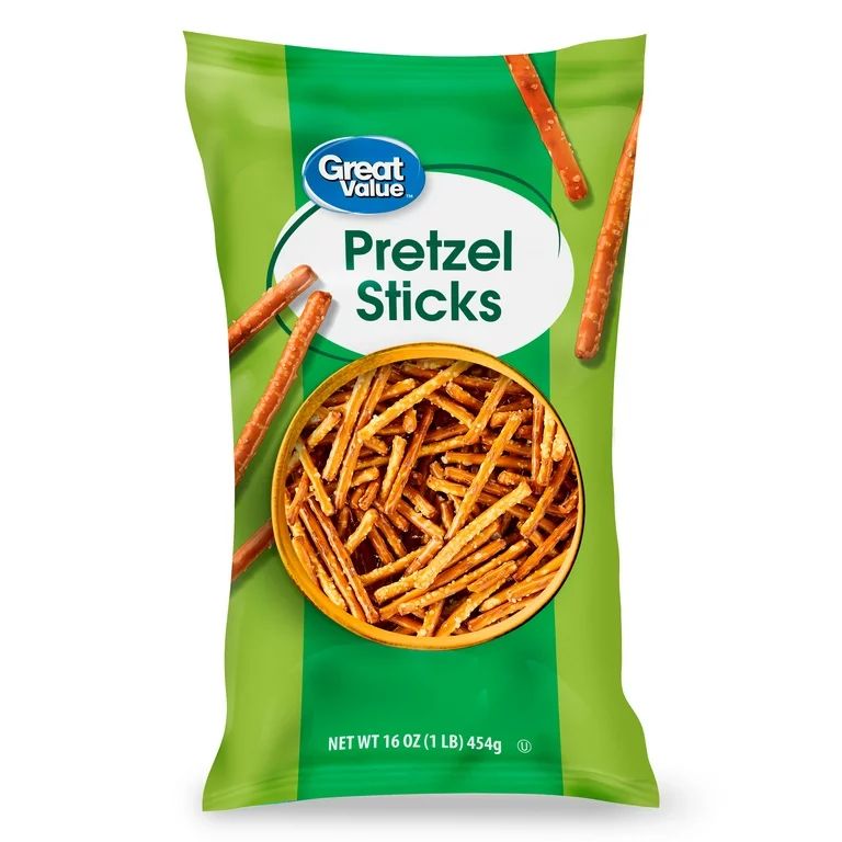 Great Value Fat Free Pretzel Sticks, 16 oz Bag, Does Not Contain Peanuts | Walmart (US)