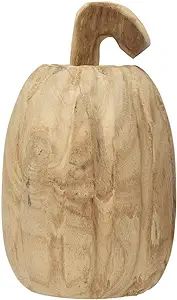 Creative Co-Op Hand-Carved Paulownia Wood Pumpkin | Amazon (US)
